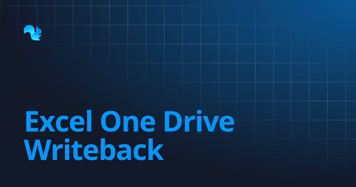 Excel One Drive Writeback | Learn - Squirrel365