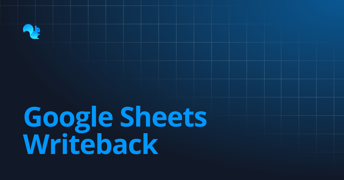 Google Sheets Writeback | Learn - Squirrel365