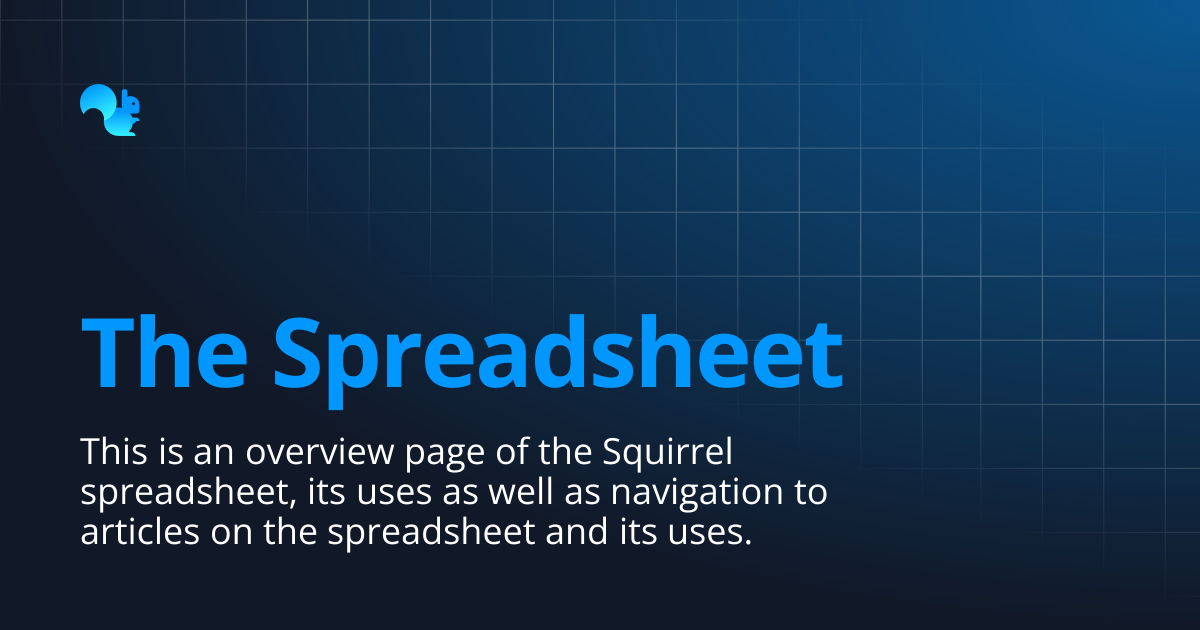The Spreadsheet | Learn - Squirrel365